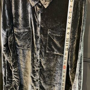 Pilcro Velvet Shirt in Dark Gray